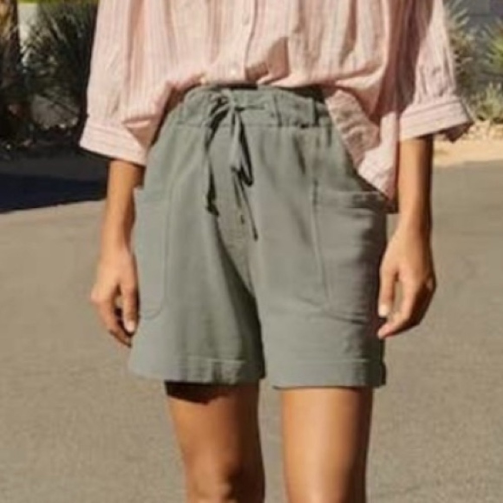 WRAP Hemp Organic Cotton Jersey Shorts Olive Green size 12